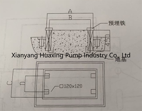 YB series ceramic plunger pump installation foundation diagram